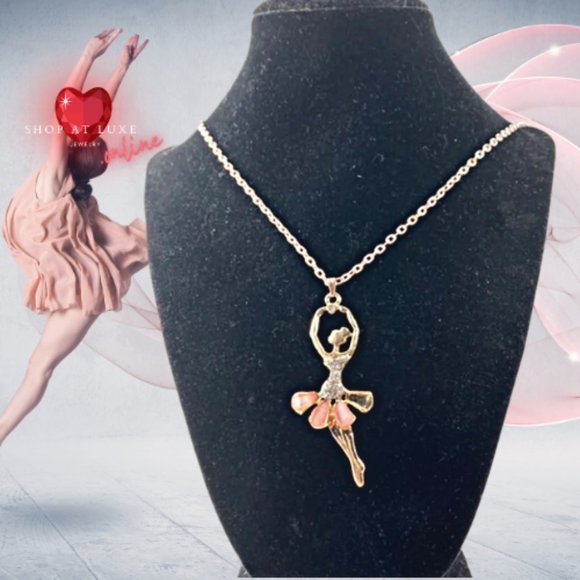 On Pointe Dancer Rose Gold Necklace - Picture 2 of 4